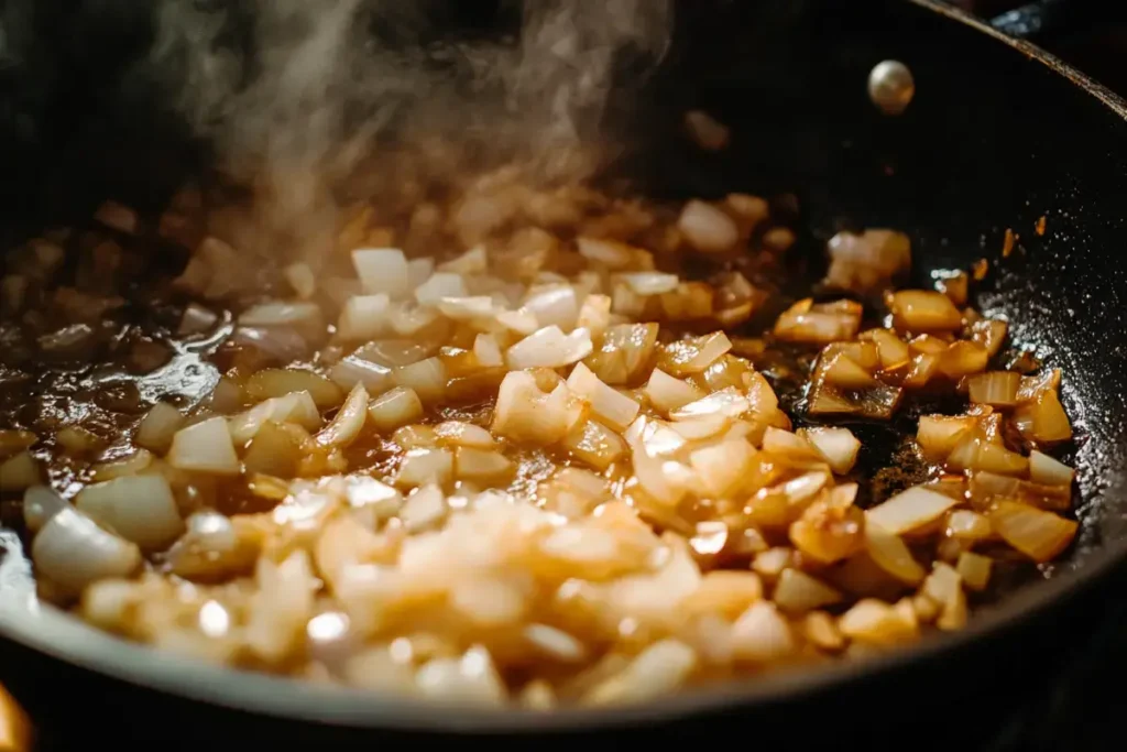 Onions Sautéing for Goulash