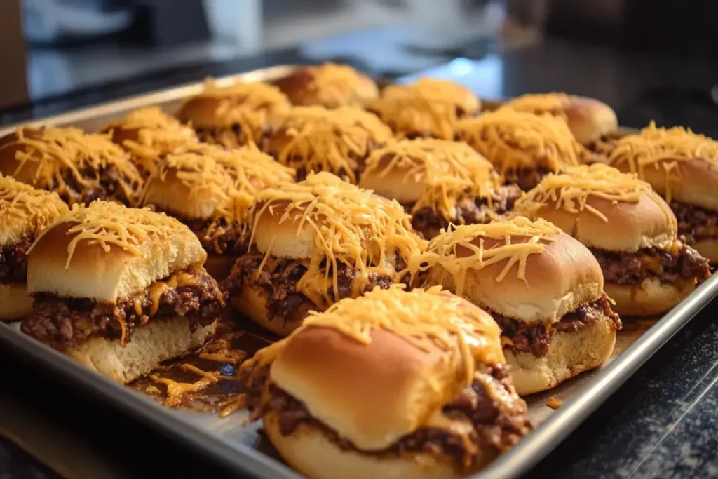 Buffalo Chicken Sliders Ready for Baking