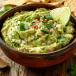 4 ingredient guacamole recipe with fresh avocado, lime, garlic, and salt