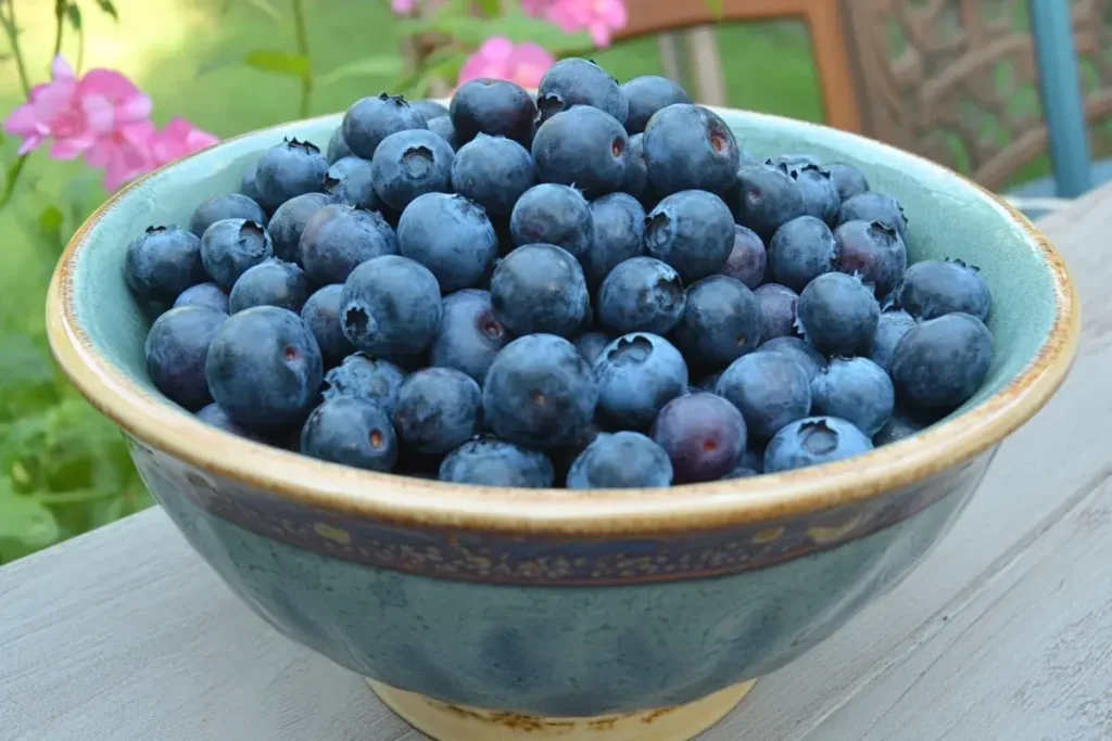 Fresh blueberries in a bowl ready for baking